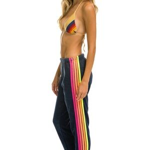 Aviator Nation Women’s Navy Joggers with Rainbow Stripes